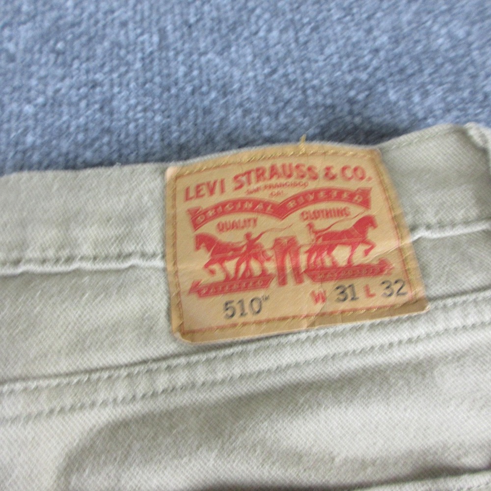 Levis 510 Jeans Mens 31x31 Beige Skinny Stretch Slim Straight Denim Casual Pants - Picture 5 of 9